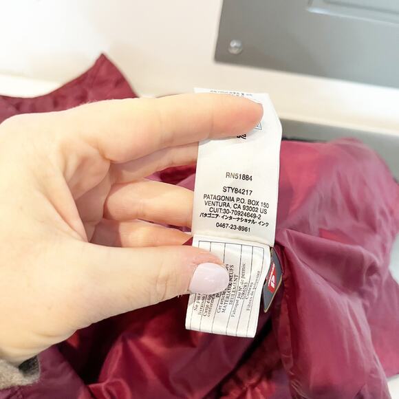 Patagonia Full Zip Nano Puff Puffer Jacket Coat Maroon Red Small - Picture 5 of 8